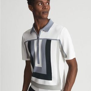 COPY - Pash - HALF ZIP COLOURBLOCK POLO T-SHIRT